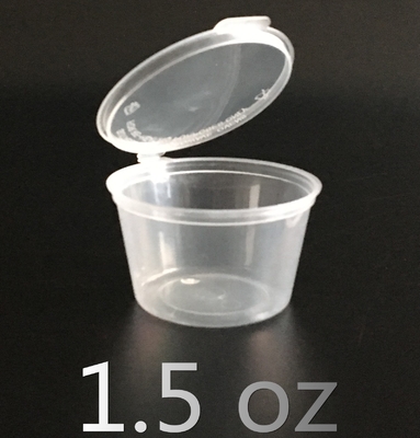 50 मिलीलीटर 2oz डिस्पोजेबल खाद्य कंटेनर टेबलवेयर प्लास्टिक सॉस कप ढक्कन के साथ